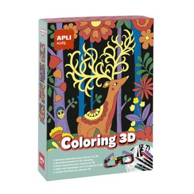 3D hatású színező szett, APLI Kids "Coloring 3D", 11 részes